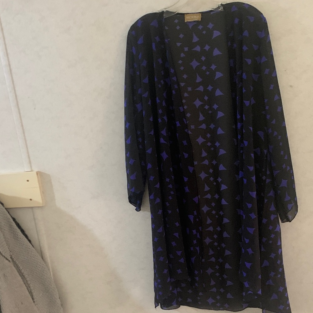 Black and Purple Patterned Kimono